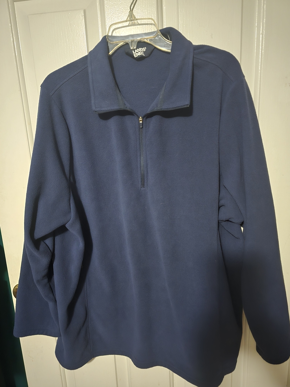 Lands' End Men’s Navy Quarter-Zip Fleece Pullover